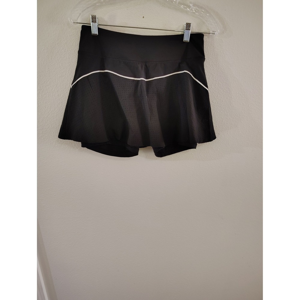 Mono B Black Perforated Mesh Active Skort With Zipper Pocket AP-A0433 Womens M